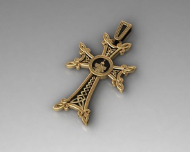 armcross bijoux de la croix or d'argent joyau le diamant pendentifs 3d print model - Mito3D