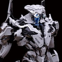 armado escolta mech estallar robot cyborg futurista armadura cromo ficción maquinaria acero futuro mecánico caballero cibernético ciencias arma militar juegos juguetes 3d print model - Mito3D