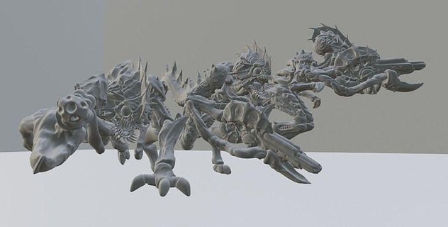 armed gaunt xenos tyranids tyranid 40k warhammer sci fi alien games creature board miniatures 40000 toys 3d print model - Mito3D