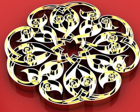 armenian church rosette enamel ready jewelry motif pendant other 3d print model - Mito3D
