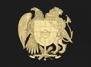 armênio casaco braços arte Armênia ouro prata joalheria imprimível gerbo armenii miniaturas memorabilia Barelef Hayastan símbolo 3d print model - Mito3D