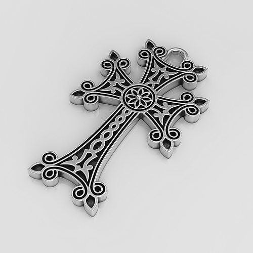 armênio Cruz Jesus religioso católico Igreja pingente medalhão bas alívio retrato santo Deus jóias joalheria arte esculturas religiou pingentes 3D print model - Mito3D
