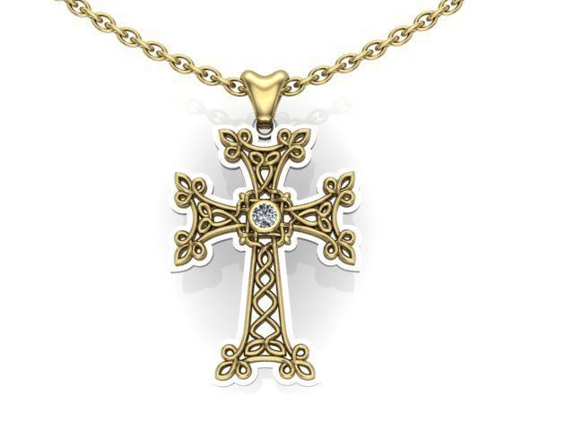 armênio cruz 12 cristão ouro diamante joalheria pingentes 3D print model - Mito3D