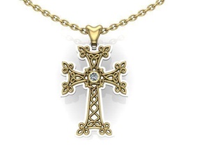 armenisch kreuz 12 christian gold diamant schmuck anhänger 3d print model - Mito3D