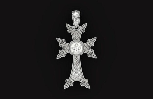 armenian cross patterns 787 spirit reversible big eternity sign church men jewelry 3d modeling original gold silver creative design classic pendants 3d print model - Mito3D