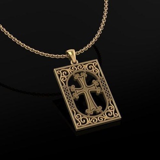 Ermeni çapraz kolye takı lüks zarif yüzük mücevher altın gümüş düğün elmas küpe bilezik kolyeler gergedan aksesuar güzellik moda tasarım cad 3d print model - Mito3D