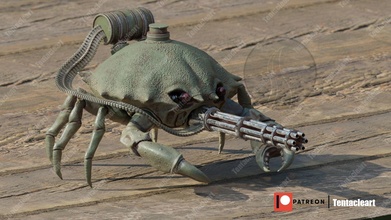 armored crab art toy ocean file printing games toys game accessories 3d print model - Mito3D