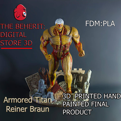 gepanzert Titan Attacke attackontitan gepanzerter reinerbraun Erenjäger Mikasa Ackermann Levi ender3pro print3d Realität Figuren Kunst Skulpturen 3D print model - Mito3D