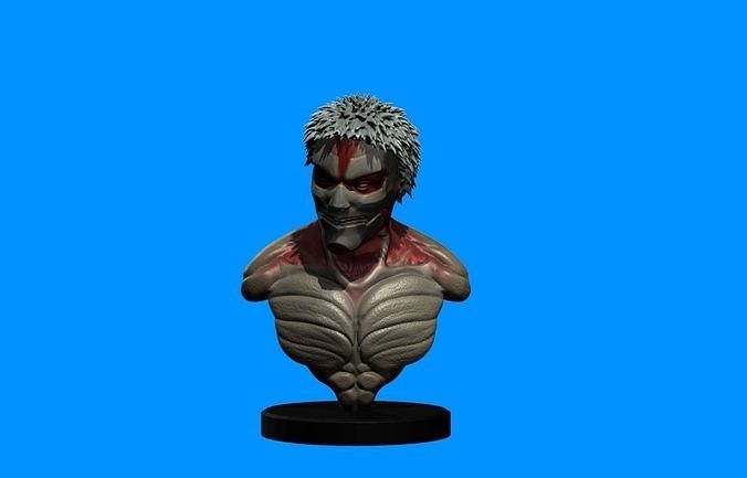 blindado titán escultura busto 3d modelo Arte estatua shingeki kyojin ataque mas puro acorazado esculturas 3D print model - Mito3D