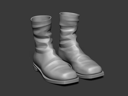armée bottes chaussures pied Unique chaussure cuir personnage Vêtements caoutchouter mode 3d print model - Mito3D