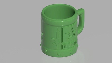us ejército taza platos vajilla beber estados unidos cerveza té cafe recuerdo botella café menaje plato casa cocina comida 3d print model - Mito3D
