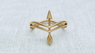 arrow ring r f 0085 jewelry brilliant pendant usa canada europe engagement wedding 14k design fashion silver gold jewel jewellery curves earring bow rings 3d print model - Mito3D