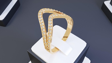 seta anel projeto luxo casamento ilustração moderno arte prata imprimível joalheria joias gema ouro argolas 3d print model - Mito3D