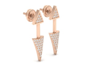 arrows shape diamond earrings woman jewelry gold silver printable jewel jewellery wedding engagement sterling white gem fashion platinum brilliant 3d print model - Mito3D