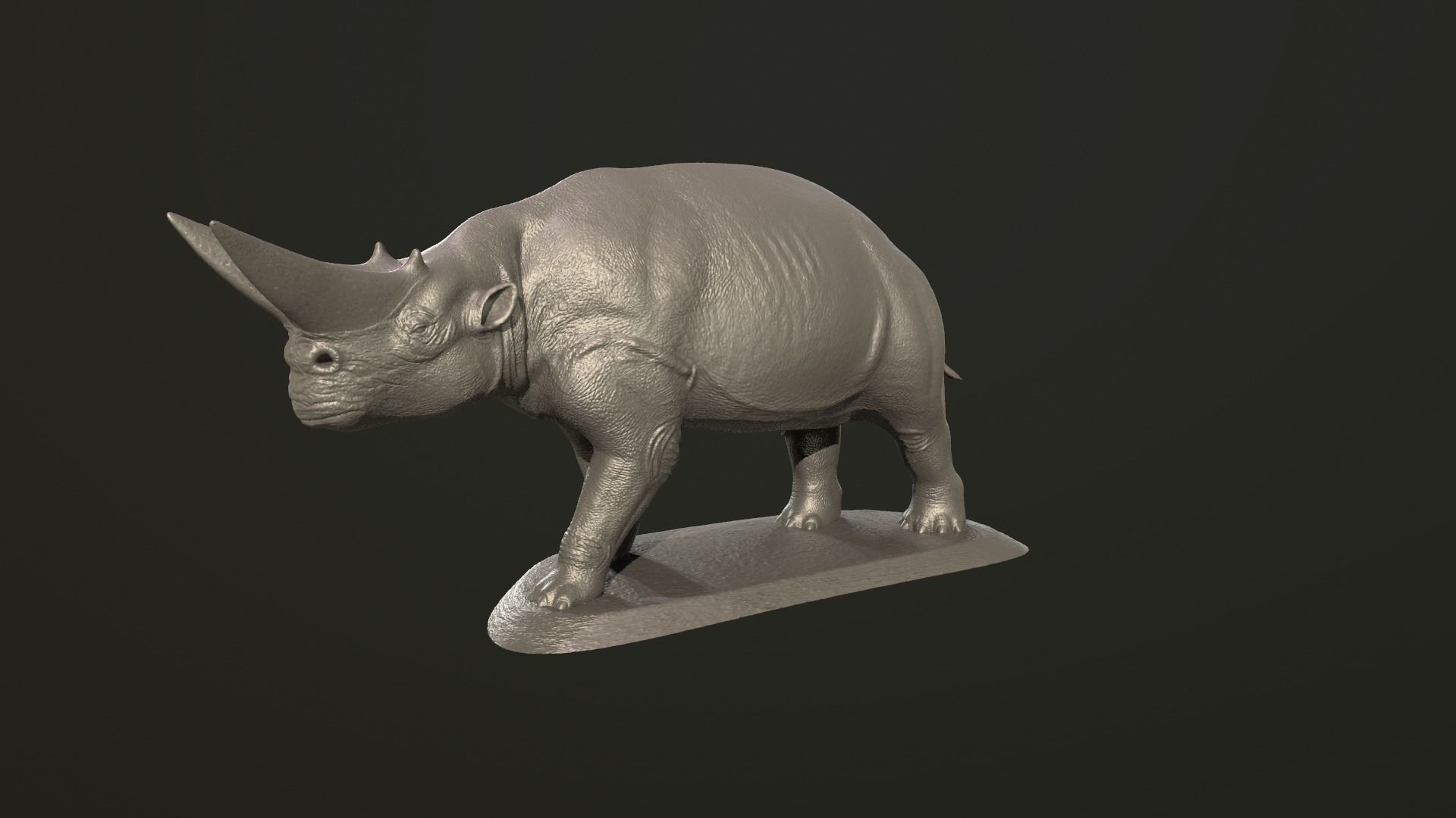 arsinoitherium zitteli girotichio dinosauro paleoart estinto tirannosauro rex creatura iguana arte sculture 3D print model - Mito3D