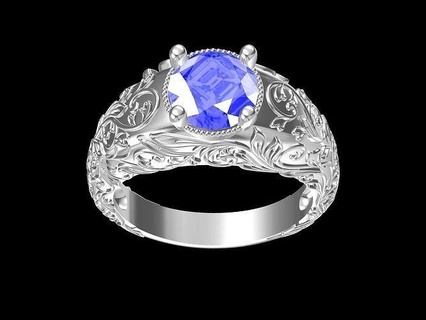 art deco 06 bague bijoux anneaux or diamant mariage bijou engagement gemme platine brillant sterling mode déco 3d print model - Mito3D