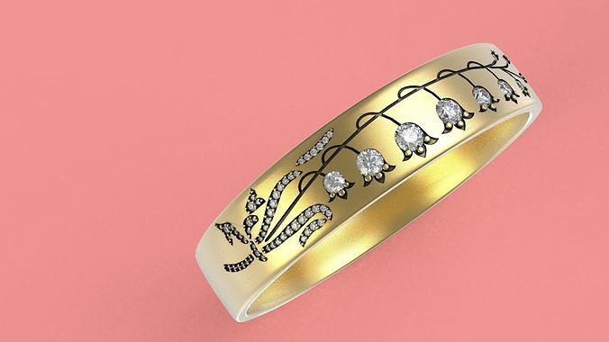 art déco bracelet luxe brillant l'amour mariage bijoux romance rétro main ancien 1920 20thcentury antique meubles bracelets 3D print model - Mito3D
