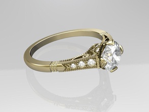art deco anel de noivado jóias gem artdeco antiguidades ouro printable vintage retro a arte moda beleza prata anéis 3d print model - Mito3D