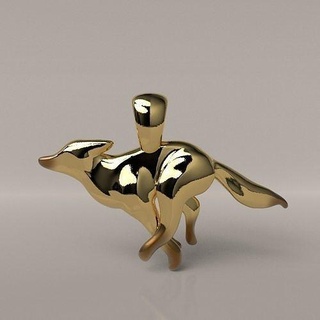 art deco fox pendant 3d print model jewelry animal animals foxy running jewellery artdeco pendants elegant 3d print model - Mito3D