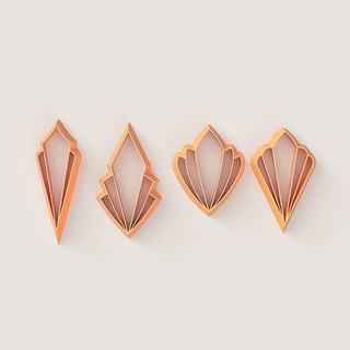 art deco new polymer cutter set clay form classic fashionable earrings minimalism organic shape jewell jewelry earring fashion design 3d print model - Mito3D