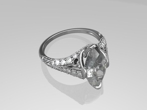 Arte deco anillo arte imprimible lujoso Clásico retro oro joyería joya anillos 3d print model - Mito3D