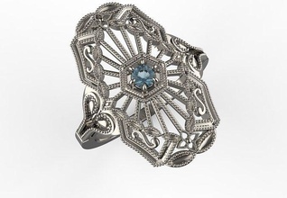 Arte deco anillo escultura decoración diseño oro imprimible enganchar joyería joya moderno plata diamante Boda compromiso libra esterlina canalla Clásico anillos 3d print model - Mito3D