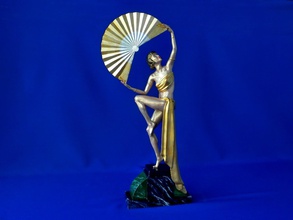 arte deco sculpture1 miniatura figurina scultura carattere balletto danza donna statua ballare femmina prestazione sculture 3dprint arredamento 3d print model - Mito3D