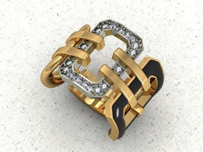 art deco style jewelry wide ring original design rings 3d print model - Mito3D