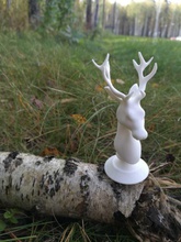 kunst hirsch skulptur dekor natur holz elch tiere jagd jäger horn statue 3d 3dprinting sls hallo sla fdm skulpturen 3d print model - Mito3D