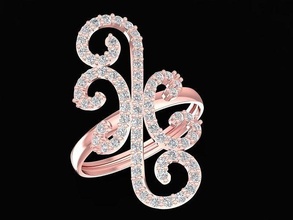 art diamond lady ring 3175 jewelry fashion accessories gold woman women design rings 3d print model - Mito3D