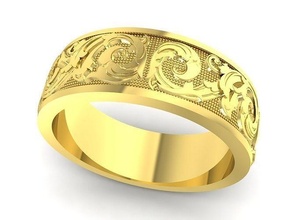 Arte oro anillo 3364 joyería joya Moda accesorios diamante hombre hombres mujer unisexo diseño anillos 3d print model - Mito3D