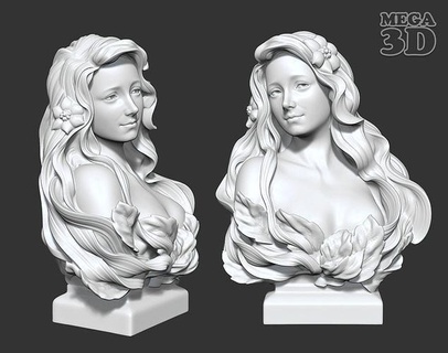 Sanat Nouveau büst heykel kadın kadınsı güzel Kadın kız KADIN klasik baş şekil dekor heykeller 3d print model - Mito3D