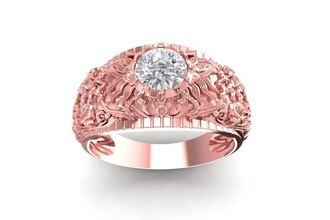 art ring 1919 jewelry fashion accessories gold diamond man men woman women unisex design fengshui rings 3d print model - Mito3D
