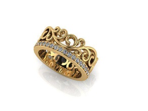 Kunst-ring 1 ring Kunst Schmuck diaond gold Ringe 3d print model - Mito3D