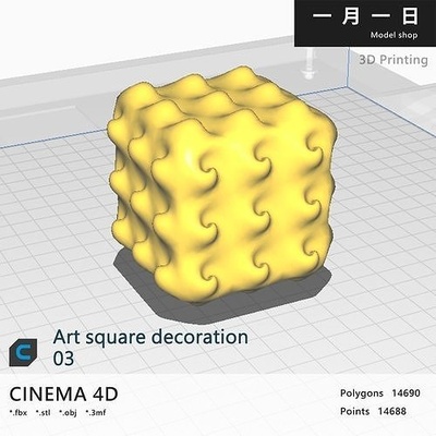 kunst quadrat dekoration poly 3d fbx c4d kultur ruinen charakter fantasie drucken 3dprinting skulpturen miniaturen meme mathematisch 3d print model - Mito3D