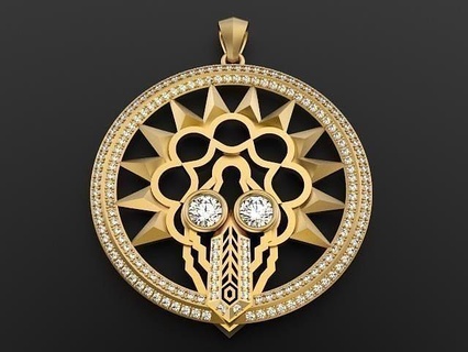 artdecco mask pendant artdecco pendant jewelry gold art pendants jewelry pendant  3d print model - Mito3D