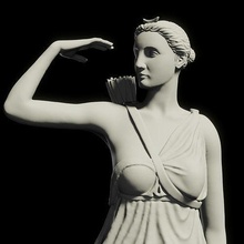 artemisa Diana diosa cazar antiguo griego estatua escultura Grecia impresión 3d mitología imprimible deidad diane cazadora Arte Apolo Zeus leto esculturas 3d print model - Mito3D