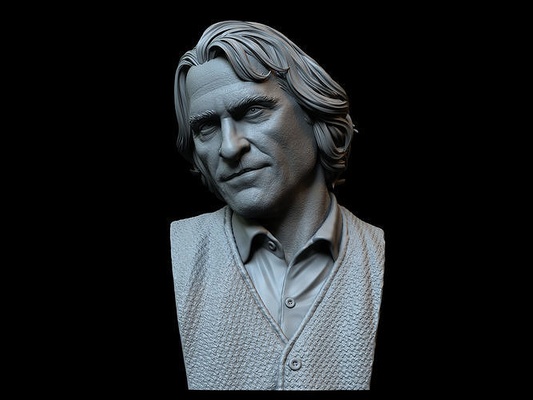 arthur tache joaquin phénix joker film buste sculpture portrait statue batman ressemblance réaliste 3dprinting 3dsculpt sidnaique art sculptures 3d print model - Mito3D