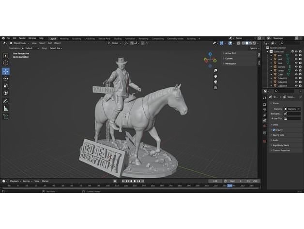 Arthur Morgan statue rouge morte rachat 2 Jeu Jeux playstation Xbox pc Ouest personnage jouets 3D print model - Mito3D