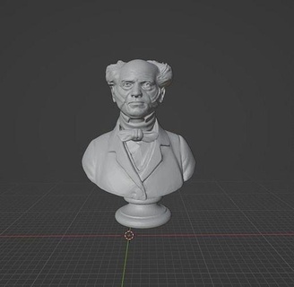 Arthur schopenhauer filosofia filosofo tedesco nietzsche inglese marx lenin Tedesco kant lato emmanuele arte sculture 3d print model - Mito3D