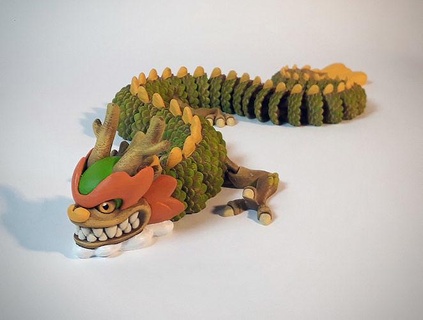 articulated legendary dragon flexi flexible print place games toys creature fantasy 3d print model - Mito3D
