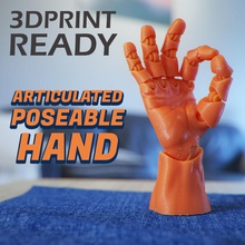 articulated poseable hand - 3dprint ready figure toy joint jointed figurine miniature doll 3d print printer statue art 3d print model - Mito3D
