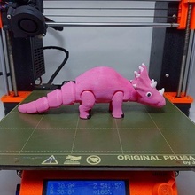 articulated print-in-place cute triceratops dinosaur print flexi flexible 3d save cool dino stunning fancy model games toys 3d print model - Mito3D