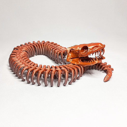 articolato scheletro serpente flessibile giocattolo arte 3D print model - Mito3D