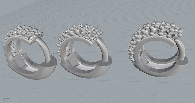 articulado trio brincos anel brinco pingente ouro prata borda jóia jóias cristais Pandora charme moda 3D print model - Mito3D