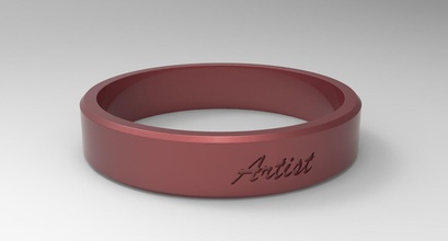 artista anel pau rosa pintura metálico Projeto moda luxo arte elegante moderno dedo joalheria argolas 3d print model - Mito3D