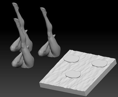 artistic swimming water base synchronised legs olympic swim art sculptures 3d print model - Mito3D