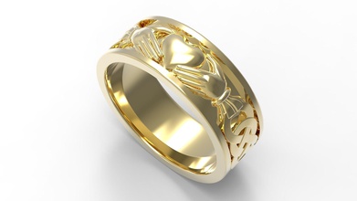 as argolla gold claddagh hochzeit ring schmuck joyeria andrsender ingeniero3d andres sendero 3d gedruckt modell joyas anillos ringe hochzeiten 3d print model - Mito3D