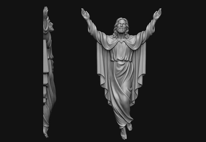 aufstieg of jesus linderung v2 himmel porträt religion anhänger schmuck cnc heilige christian katholisch bibel kirche kreuz religiös fliegend statue kunst skulpturen 3D print model - Mito3D