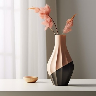 ascoli vase colourful decor contemporary elegant house decoration interior design flower home 3d print model - Mito3D